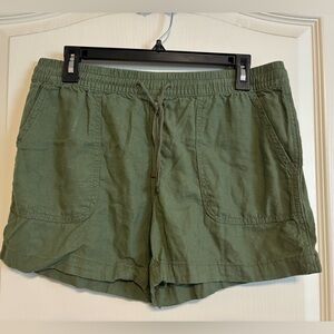 Linen Drawstring Elastic Shorts